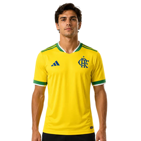 Camisa Flamengo 2026/27 Verde e Amarela Edição Especial Copa do Mundo - Torcedor